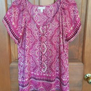 Dress Barn Pink short sleeved top. Size M